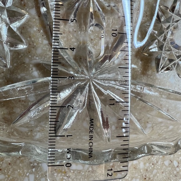 Vintage Clear Cut Glass Star of David Serving Dishes - Picture 5 of 8